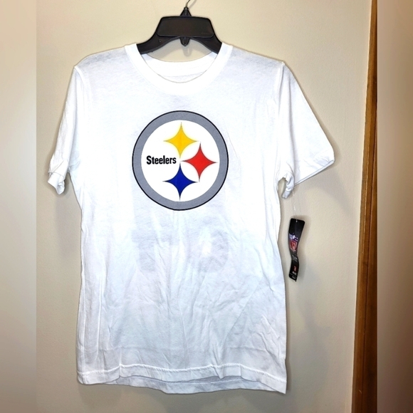 NFL Pittsburgh Steelers Youth 14/16  large NWT white tee Brown #84 - Picture 4 of 11